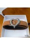 Yves Saint Laurent Corazón Del Cinturón De Gamuza Marrón/Plata