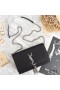 Yves Saint Laurent Kate Cadena de Cartera con Borla De Cuero Negro/Plata
