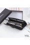 Yves Saint Laurent Gran Solapa Del Sobre Cartera En La Mezcla De Grano Matelasse De Cuero Negro/Oro