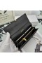Yves Saint Laurent Grandes Y-Ligne Solapa De La Cartera En Cuero De Grano Negro/Oro