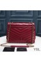 Yves Saint Laurent Medio De Loulou De La Cadena De Bolsa Y Matelasse De Cuero Rojo/Oro
