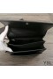 Yves Saint Laurent Medio De La Puesta De Sol En Cadena De La Bolsa En Cuero Negro/Plata