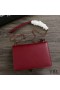 Yves Saint Laurent Medio De La Puesta De Sol En Cadena De La Bolsa En Cuero Rojo/Oro
