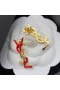 Yves Saint Laurent Opyum Pendientes En Metal, Esmalte y Cristales de Oro/Rojo