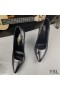 Yves Saint Laurent Opyum Bombas En Glitter de Cuero Negro con Tacón de Plata
