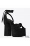 Yves Saint Laurent Paige Sandalias De Plataforma En Ante Negro