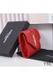 Yves Saint Laurent Small Envelope Flap Wallet In Mixed Grained Matelasse Leather Red/Gold