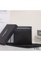 Yves Saint Laurent Pequeño Monograma Este/Oeste Billetera En Cuero Liso Negro/Plata