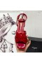 Yves Saint Laurent Homenaje Planas Sandalias En Charol Rojo
