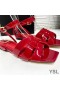 Yves Saint Laurent Homenaje Planas Sandalias En Charol Rojo