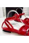 Yves Saint Laurent Homenaje Planas Sandalias En Charol Rojo