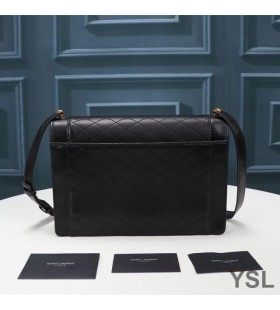 Yves Saint Laurent Gaby Satchel En Acolchada De Piel De Cordero Negro