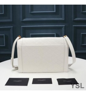 Yves Saint Laurent Gaby Satchel En Acolchada De Piel De Cordero Blanca
