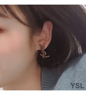 Yves Saint Laurent Opyum Pendientes En Bereber De Metal De Oro
