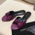 Yves Saint Laurent Bianca Diapositivas En Cuero Liso Color Púrpura