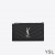 Yves Saint Laurent Fragmentos Zip De La Tarjeta En Caso De Grano Matelasse De Cuero Negro/Plata
