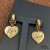 Yves Saint Laurent Amor Colgante De Corazón Pendientes En Metal De Oro
