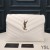 Yves Saint Laurent Medio De Loulou De La Cadena De Bolsa Y Matelasse De Cuero Blanco/Oro