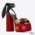 Yves Saint Laurent Paige Sandalias De Plataforma En Ante Con Estrellas De Mosaico Rojo