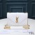 Yves Saint Laurent Small Envelope Chain Bag In Mixed Grained Matelasse Leather White/Gold