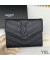 Yves Saint Laurent Monogram Trifold Card Case In Grained Matelasse Leather Black