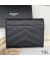 Yves Saint Laurent Monogram Trifold Card Case In Grained Matelasse Leather Black