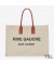 إيف سان لوران Rive Gauche حمل الكتان والجلود البيج
