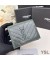 Yves Saint Laurent Small Cassandra Bifold Wallet In Crinkled Matelasse Leather Green
