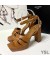 إيف سان لوران تحية PlatformSandals في سلسة من الجلد البني