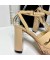 Yves Saint Laurent Tribute Platform Sandals In Patent Leather Beige