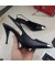 إيف سان لوران نجمة المساء مضخات Slingback في الجلد الأسود