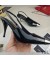 إيف سان لوران نجمة المساء مضخات Slingback في براءات الاختراع والجلود السوداء