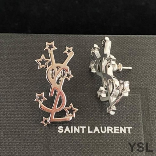 Yves Saint Laurent Opyum Náušnice Ve Hvězdách, Kovové Stříbro