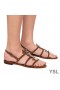 Yves Saint Laurent Cassandra Otevřené Sandály V Semišové s Palm Tree Logo Hnědé