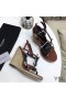Yves Saint Laurent Cassandra Wedge Plátěné Boty V Kožené Vínové