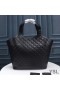 Yves Saint Laurent Icare Maxi Shopping Bag V Prošívané Jehněčí Kůže Černá/Zlatá