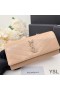 Yves Saint Laurent Velké Cassandra Bifold Peněženka V Plisované Matelasse Kůže Meruňka