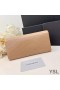Yves Saint Laurent Velké Cassandra Bifold Peněženka V Plisované Matelasse Kůže Meruňka