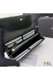 Yves Saint Laurent Velké Cassandra Bifold Peněženka V Plisované Matelasse Kůže Zelená