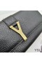 Yves Saint Laurent Velké Y-Ligne Klapka Peněženka V Zrnitá Kůže Černá/Zlatá