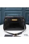 Yves Saint Laurent Manhattan Taška Přes Rameno V Krokodýl Reliéfní Lesklé Kůže Černá/Zlatá