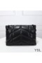 Yves Saint Laurent Střední Loulou Puffer Bag V Prošívané Jehněčí Kůže Černé