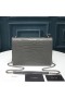 Yves Saint Laurent Medium Sunset Chain Bag In Crocodile Embossed Leather Grey/Silver