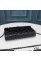 Yves Saint Laurent Monogram Řetězce Peněženku Ve Smíšených Zrnitá Matelasse Kožené Černé