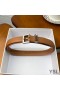 Yves Saint Laurent Monogram Úzký Pás S Spona Čtverec V Kůži Nappa Hnědá/Stříbrná