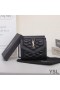 Yves Saint Laurent Malé Gaby Šestidílný Peněženky V Prošívané Jehněčí Kůže Černá/Zlatá