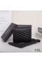 Yves Saint Laurent Malé Gaby Šestidílný Peněženky V Prošívané Jehněčí Kůže Černá/Zlatá