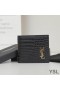Yves Saint Laurent Malý Monogram Východ/Západ Peněženky Krokodýl Reliéfní Kůže Černá/Zlatá