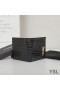 Yves Saint Laurent Malý Monogram Východ/Západ Peněženky Krokodýl Reliéfní Kůže Černá/Zlatá