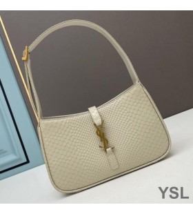 Yves Saint Laurent Le 5 7 Hobo Bag V Pythonu Kůže Bílá/Zlato